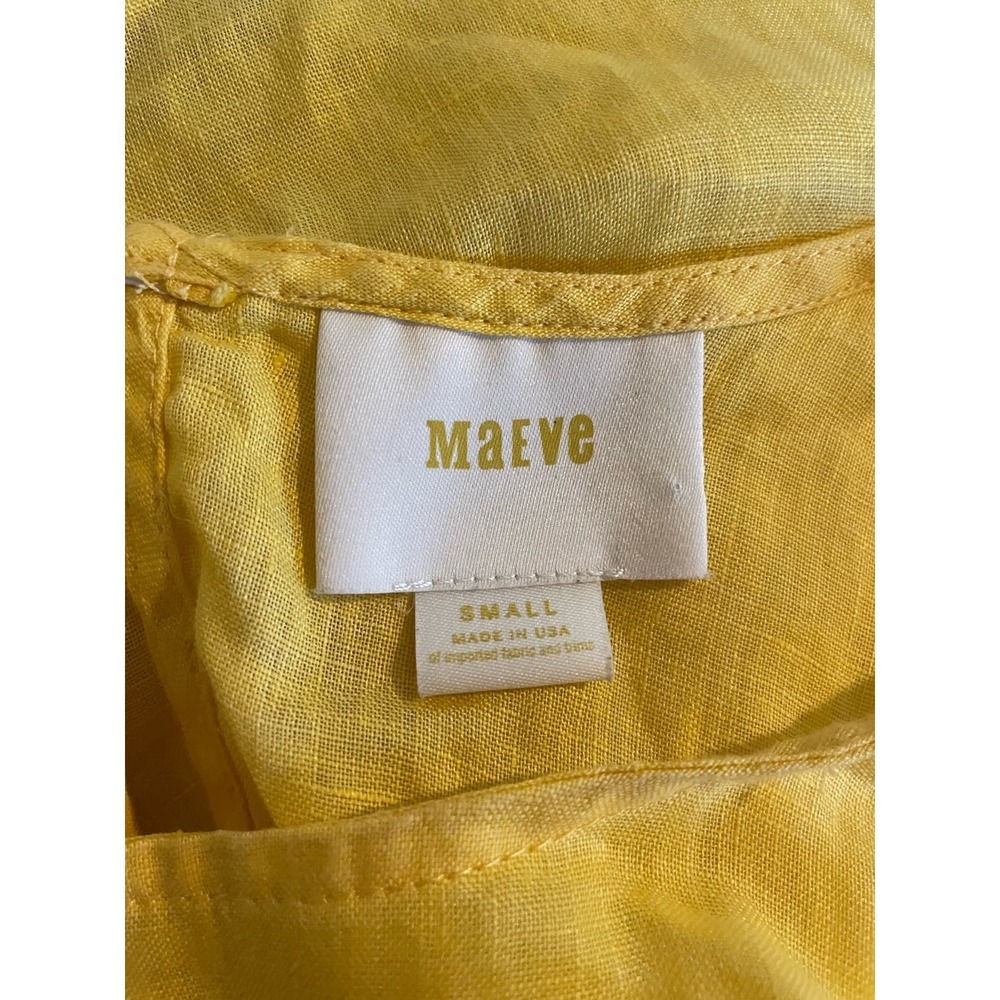 Mave Anthropologie Yellow Linen Tank Top - Picture 2 of 4